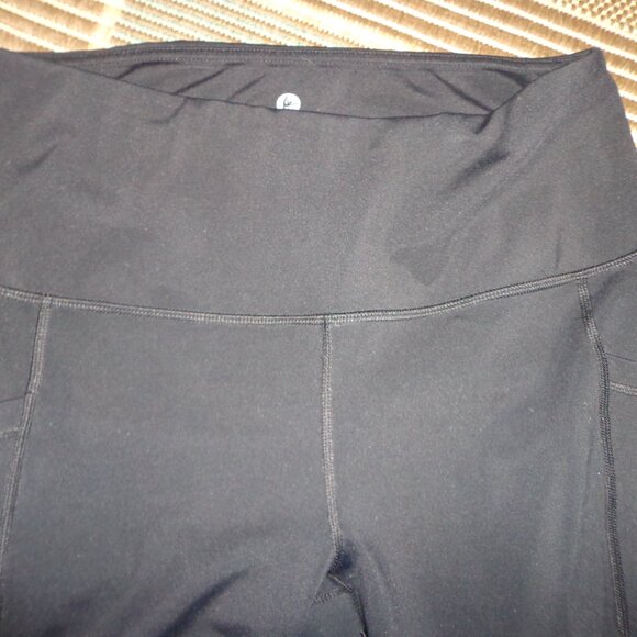 90° DEGREE BY REFLEX Leggings L Black Side Pockets Stretchy Surge Stitching - Picture 12 of 15